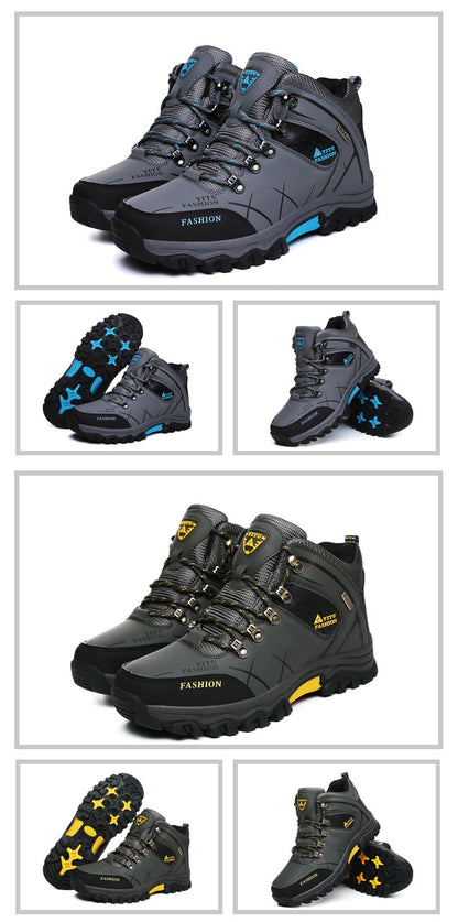Botas de Neve Masculinas de Inverno Impermeáveis de Couro Tênis Super Quentes Botas Masculinas Botas de Caminhada ao Ar Livre Sapatos de Trabalho Tamanho 39-47