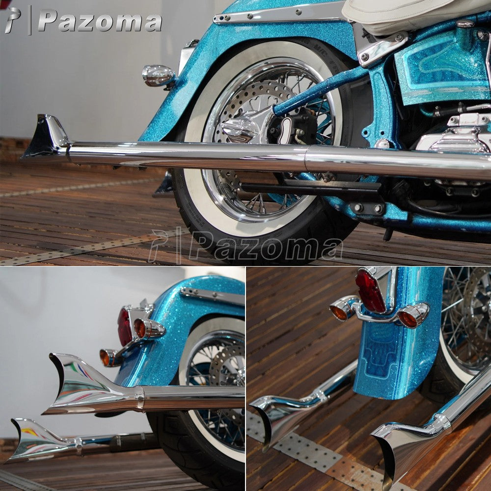 For Harley Softail Breakout Standard Slim Deluxe 2007-17 Motorcycle 33/36/39/42" Fishtail Exhausts Slip On Exhaust Pipe Muffler