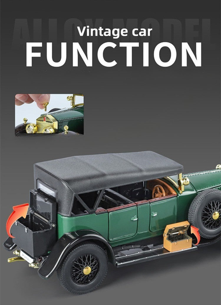 Simulação 1:24 Phantom Vintage Car Liga Modelo de Carro Coleção Enfeites Luz de Som Puxar para Trás Menino Presente Miniatura de Luz de Som