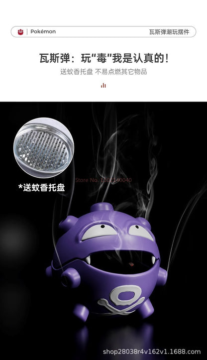 Bandeja Espiral de Incenso Koffing, Anime Gastly, Queimador de Incenso Interno, Suporte Fofo, Boneco Grimer para Decoração de Mesa de Carro, Brinquedo a Gás