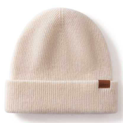 New Autumn Winter 100% Cashmere Hat Knitted Mountaineering Wool Hat Outdoor Skiing Double Layer Men and Women Thickened Warm