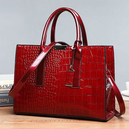 Luxury Handbags Alligator Designer PU Patent Leather Crossbody Bag For Women Tote Retro Ladies Messegner Shoulder Bag Bolsa