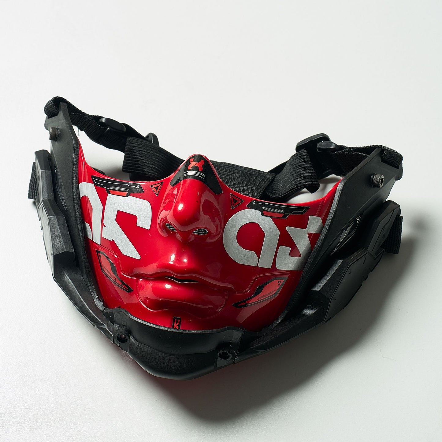14Color Cyberpunk Half Face Mask Mecha Style Halloween Cosplay Mask Adjustable Strap Breathable Comfort Party Costume Face Cover