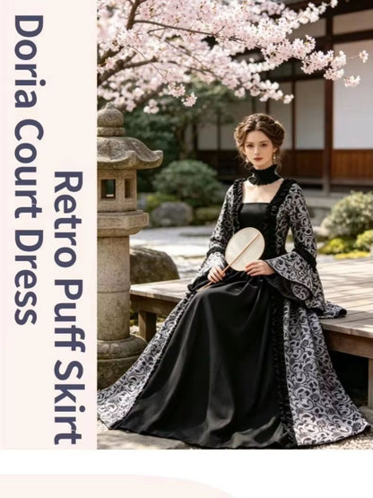 Cross border medieval Victorian retro elegant temperament versatile cosplay court dress fluffy dress cosplay Halloween performan