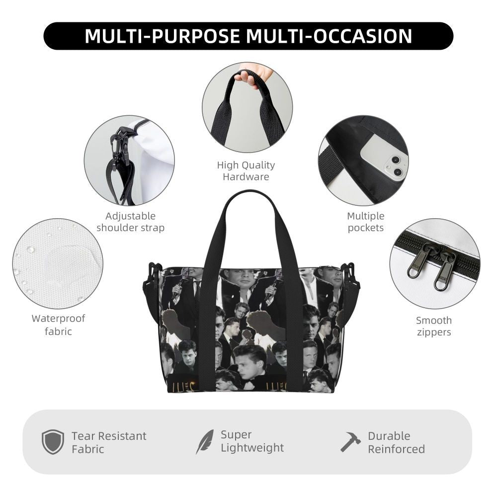 El Sol De Mexico Luis Miguel Beach Travel Bag Large Capacity Tote Bags for Gym Sport Women Shopping Duffle Shoulder Bag