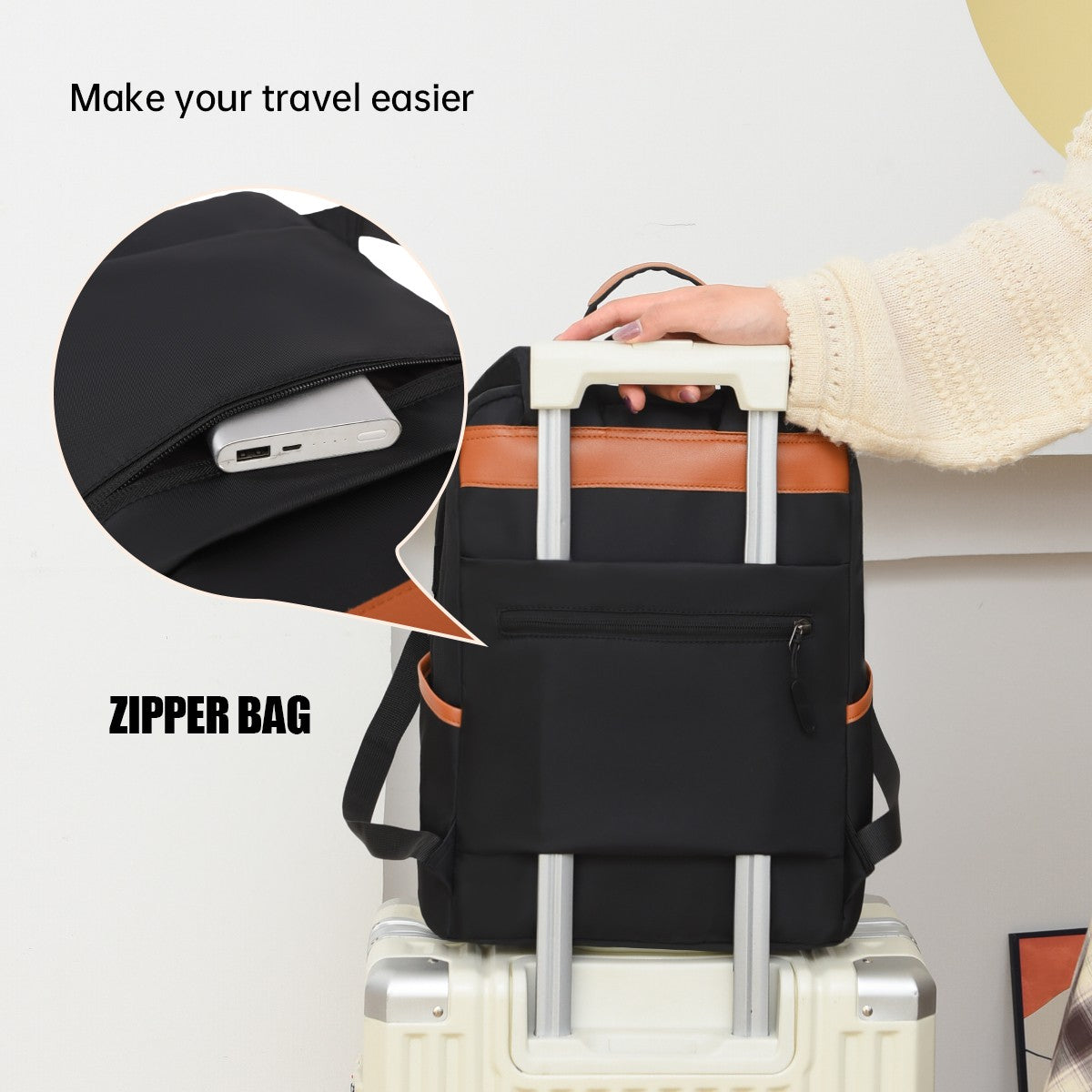 Mochila Coreana Mommy Bag, Mochila Simples de Nylon de Grande Capacidade para Universitários Masculinos e Femininos, Bolsa para Laptop, Mochila de Viagem, Bolsa para Conferências de Embarque