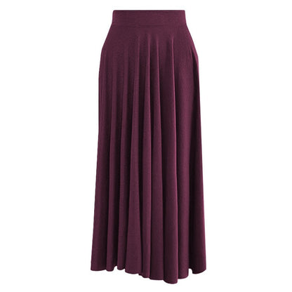 Plus Size High-waisted Skirt Loose-fit Wide-leg Umbrella Skirt Pleats Women's Fashion Clothing Long 80cm