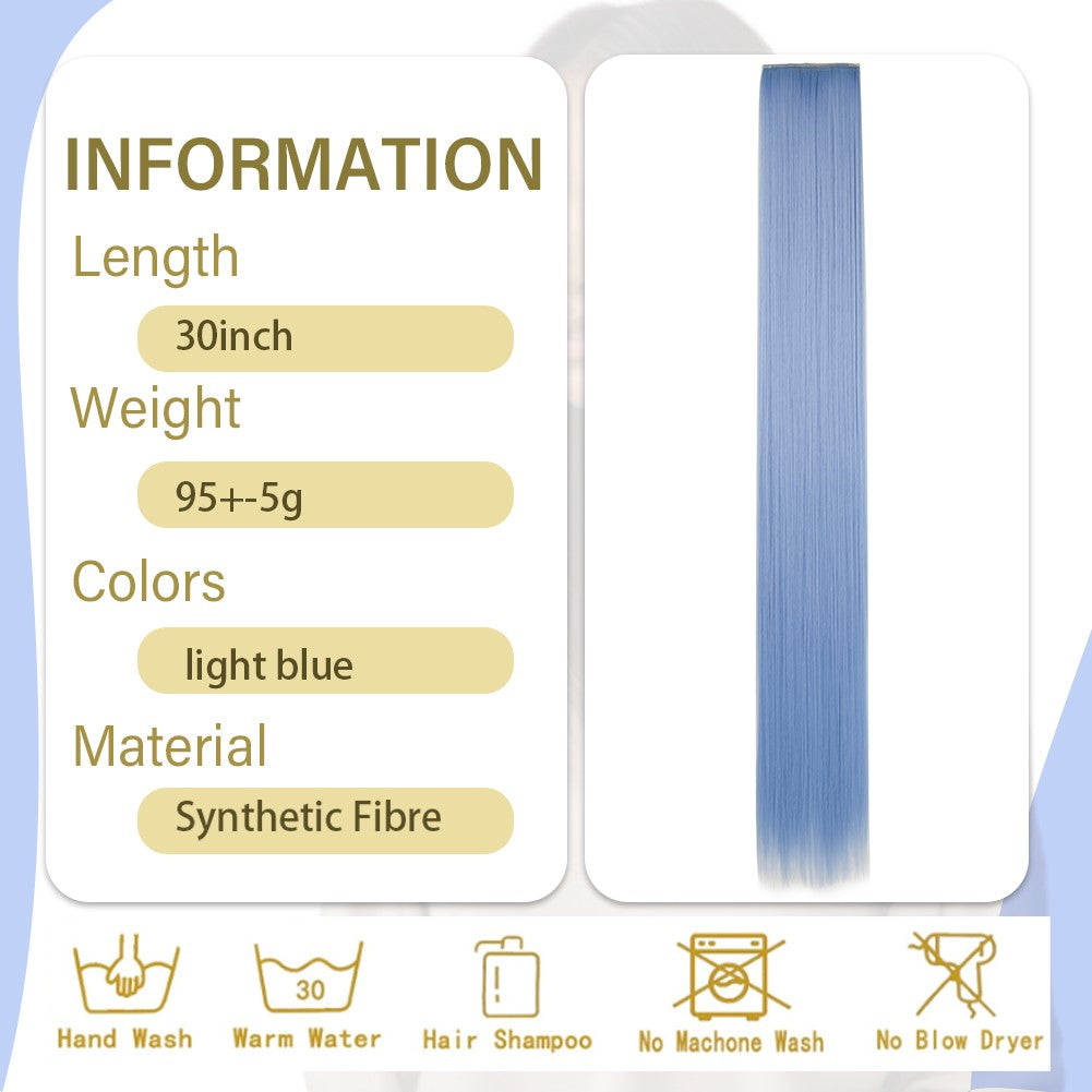 Clip in Hair Extensions Colored Party Highlights 30 inches Multi-colors Straight Hair Synthetic Hairpieces