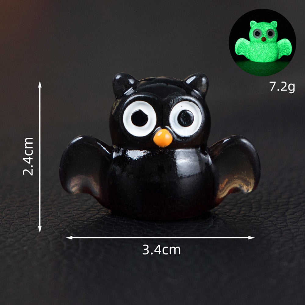 6Pcs Halloween Micro Landscape Miniature Figurines Resin Craft Mini Fairy Garden Ornaments Pumpkin Ghost Owl Home Decor