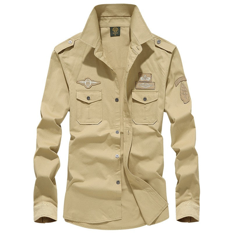 Spring Autumn Men Long Sleeve Cargo Polo Shirt Men Casual Fashion Cotton Shirt Men Tactic Military Embroidery Tops Plus Size 6XL