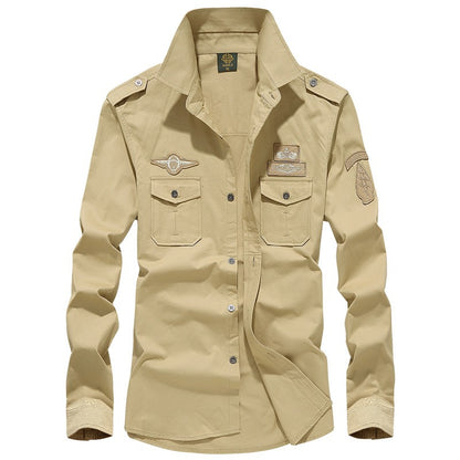 Spring Autumn Men Long Sleeve Cargo Polo Shirt Men Casual Fashion Cotton Shirt Men Tactic Military Embroidery Tops Plus Size 6XL