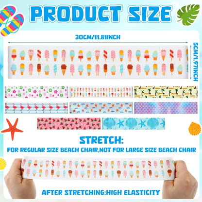 Towel Bands for Beach Chairs Colorful Windproof Beach Towel Straps  Elastic Bed quilt Sheet Storage Belt Durable Cruise Clips