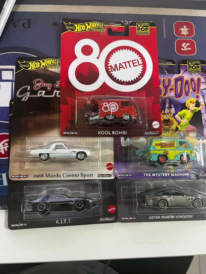 Hot Wheels Premium Cars Pop Culture Series Car Model 1/64 Kitt Mazda Cosmo Sport Aston Martin Vanquish Car Model Collection Gift