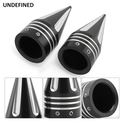 2 Peças Capas de Porca do Eixo Dianteiro CNC de Alumínio Preto/Cromado para Harley Sportster 883 1200 Dyna Touring Softail