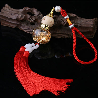 Car Glass Bottle Gourd Pendant Gold Foil Bottom Double Spike Gourd Pendant Car Interior Accessories Car Pendant Pendant
