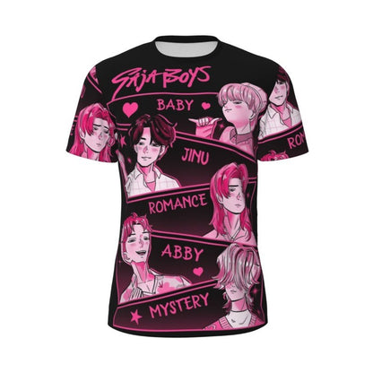 New Women's KPop Demon Hunters Graphic T-Shirt Korean Trendy Streetwear Top with Cartoon Character Prints Summer Fashion Top