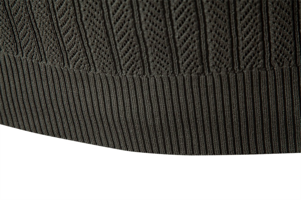 AIOPESON Premium Solid Color Polo Men Slim Fit Zip Long Sleeve Luxury Textured Fabric Business Casual Mens Sweatshirt