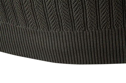 AIOPESON Premium Solid Color Polo Men Slim Fit Zip Long Sleeve Luxury Textured Fabric Business Casual Mens Sweatshirt