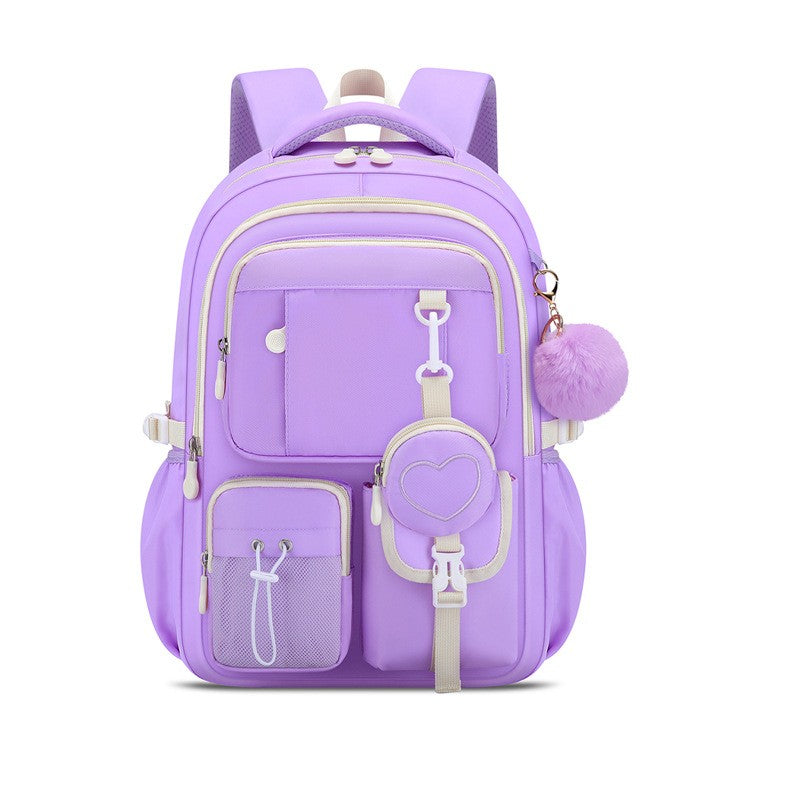 Love series elementary school backpack Lightweight large capacity and cute orthopedic school bags Middle school girls' backpacks
