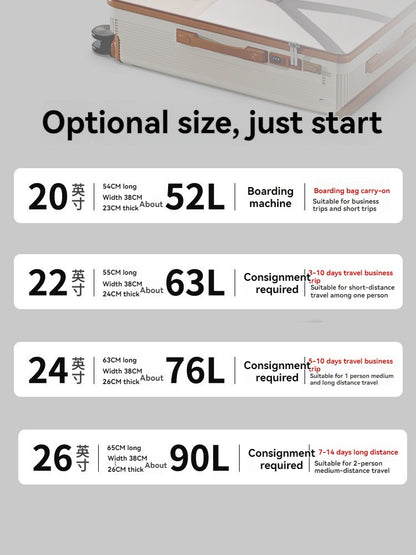 2025 New Wide-Rod Shockproof Braking Large Capacity Travel Suitcase 20" Checked Luggage Locking Bag