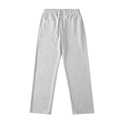 Calça de moletom reta 340G de terry, confortável, versátil, macia e suave para a pele, resistente a rugas e durável
