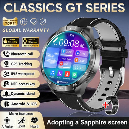 2026 Smartwatch com Display AMOLED Sempre Ativo, NFC, Chamada Bluetooth, Trajetória GPS, Impermeável, Saúde e Esporte, para Homens, Compatível com Android e iOS