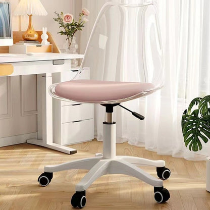 Rotating Computer Chair Dressing Transparent Plastics Elevated Move Rotating Chair Writing Desk Home Bedroom Desk Office Chair