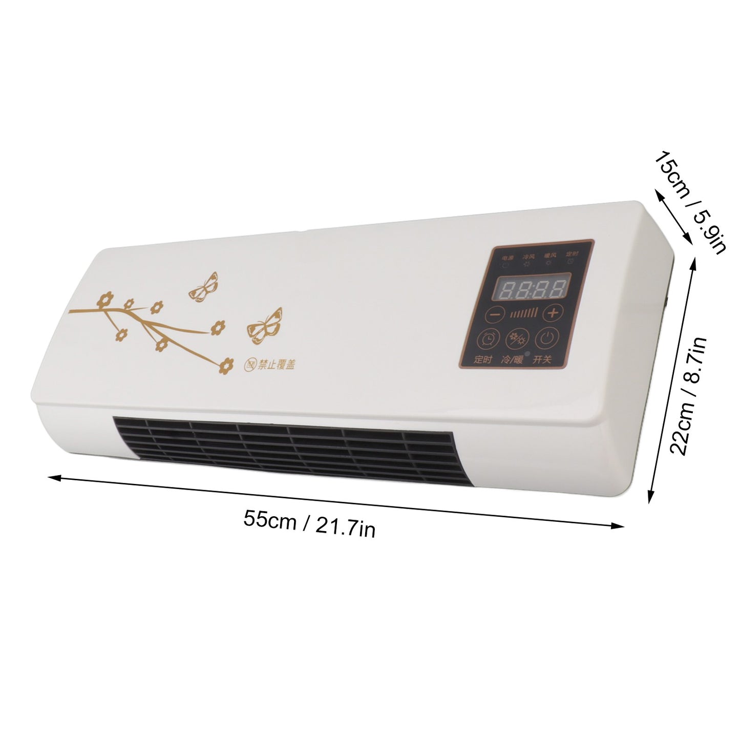 Ar Condicionado de Parede Pequeno com Função de Resfriamento e Aquecimento para Sala de Estar, Quarto e Escritório