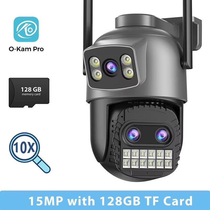 BESDER 15MP Wifi Camera Outdoor Dual Screen 10X Digital Zoom CCTV Video Surveillance Cam PTZ 8MP Security IP Camera O-Kam Pro