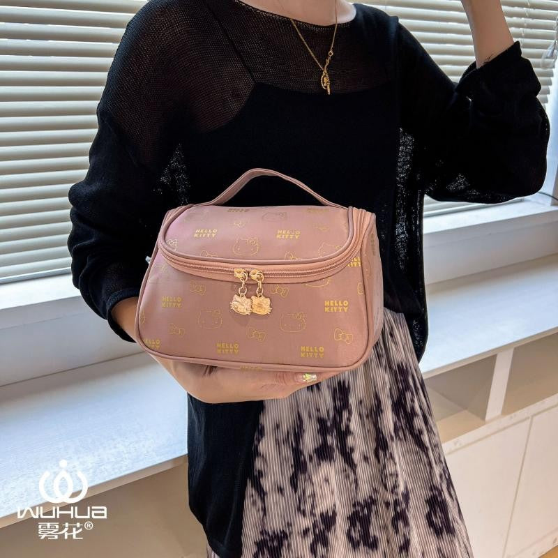 Hello Kittys Cosmetic Bag Cute Cosmetic Bag Girl Portable Large Capacity Travel Wash Up Skin Care Products Storage Bag