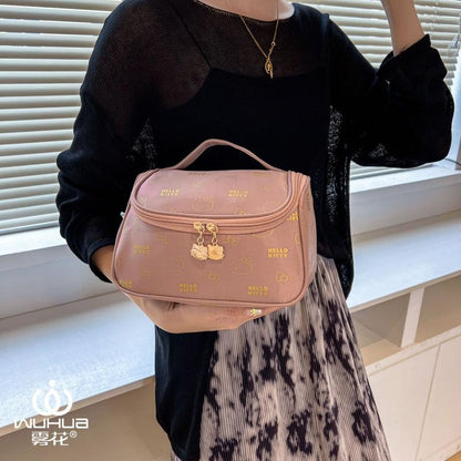 Hello Kittys Cosmetic Bag Cute Cosmetic Bag Girl Portable Large Capacity Travel Wash Up Skin Care Products Storage Bag