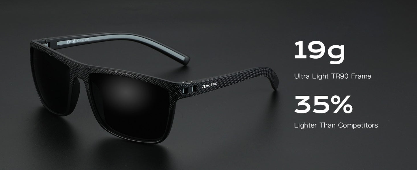 ZENOTTIC Retro Square Polarized Sunglasses Fashion Shade Women Men Ultra light TR90 Frame UV400 Protection Classics Sun Glasses