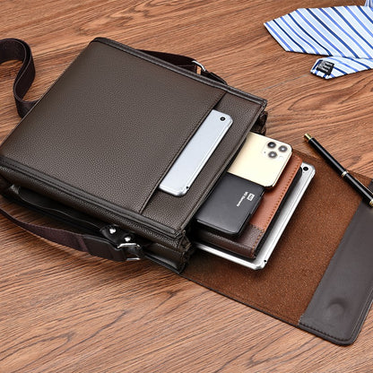 Luxury Brand Messenger Bag Men Leather Side Shoulder Bag For Men Business Office Work Bag Male Briefcase Casual Crossbody Bag