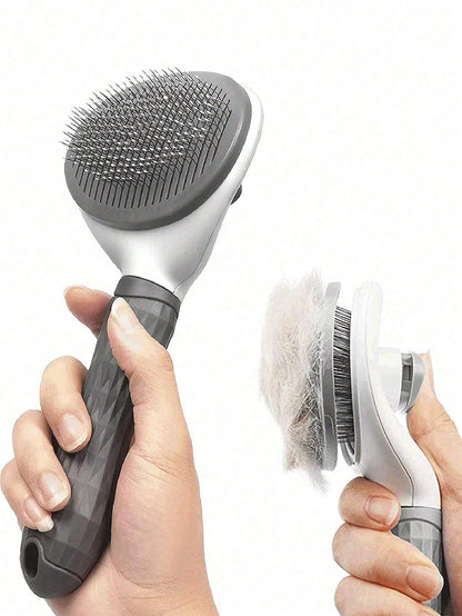 1 Escova para Cães, Escova para Gatos, Pente Pulga, Escova de Limpeza Automática, Escova de Pelo para Animais de Estimação, Escova de Massagem para Animais de Estimação, Escova para Remover Pelos Soltos