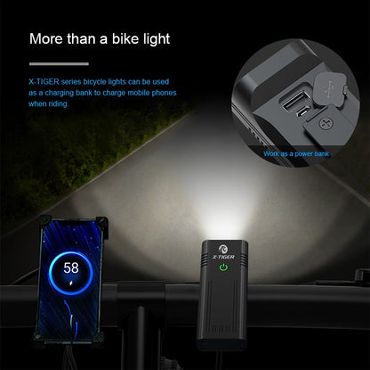 X-Tiger Bike Light Headlight Bicycle Lamp With Power Bank Rechargeable LED 5200mAh MTB Bicycle Light Flashlight Bike Accessories