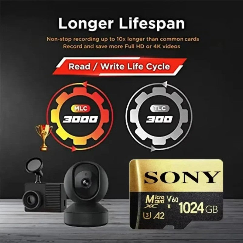 -Original-Sony-2TB Micro TF SD Card 1TB SD Memory Card 128GB 256GB U3 4K Full HD TF Memory Flash Cards for Xiaomi Phone Computer