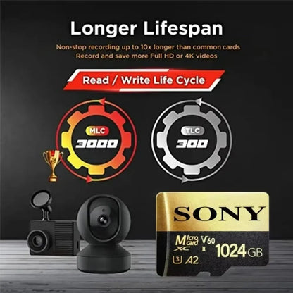 -Original-Sony-2TB Micro TF SD Card 1TB SD Memory Card 128GB 256GB U3 4K Full HD TF Memory Flash Cards for Xiaomi Phone Computer