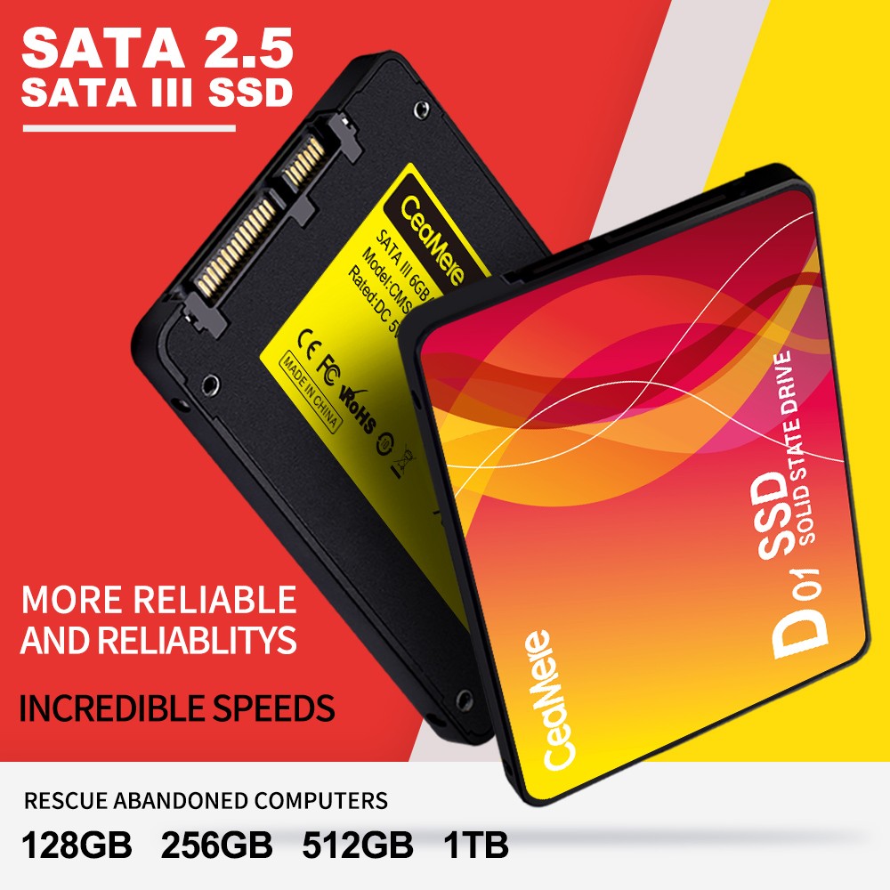 CeaMere 10 PEÇAS SSD480GB 512GB 2.5 1TB 120GB 240GB 256GB Disco Rígido de Estado Sólido para Computador Interno Grátis
