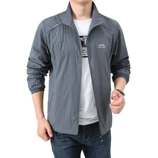 Summer Men's Sun Protection Casual Breathable Sports Windproof Water Resistant Ultrathin Jacket Outdoor Fishing Skin Clothing