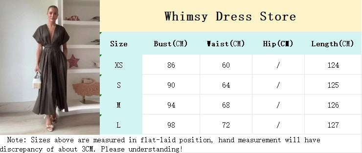 Summer Pleated A-line Midi Dress Women's Casual Lace Up Loose High Waist Solid R