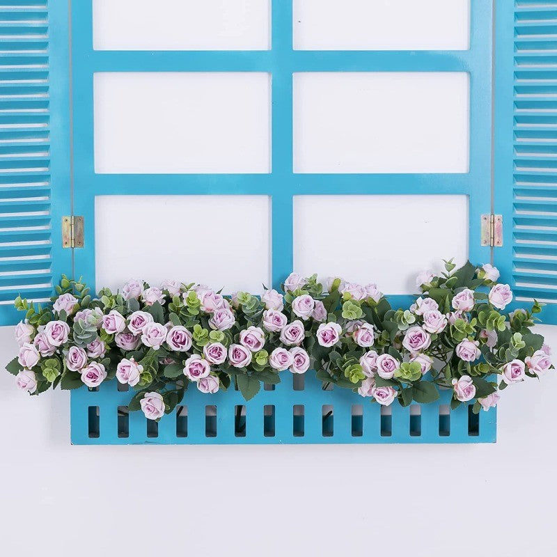 10 Heads pink Artificial Silk Rose Flowers Fake White Eucalyptus  Peony Flower Bouquet, for Home Wedding Party Garden Decoration