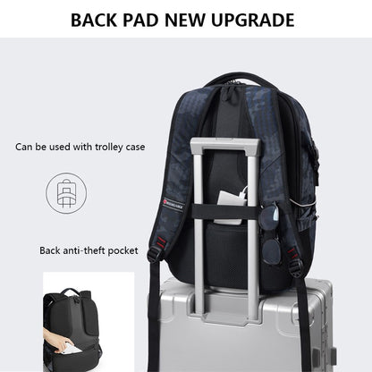 2025 New Waterproof Man Backpack Fit 17inch Laptop USB Charging Backpack Women Oxford Travel Male Bag Vintage School Bag Mochila