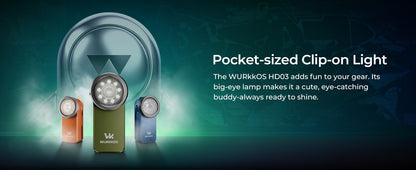 Wurkkos HD03 680LM Mini Clip Light USB C Rechargeable Pocket Flashlight Spotlight/Floodlight Portable EDC RGB Torch with Magnet