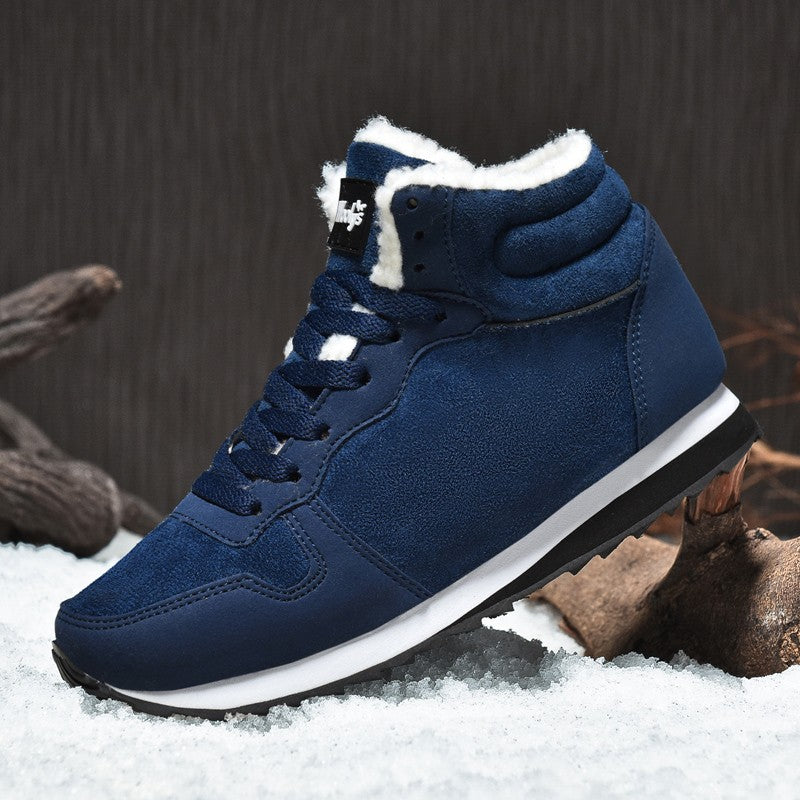 Botas de Inverno Masculinas Casuais Quentes Botas de Tornozelo Sapatos para Homem Tênis Inverno Pelúcia Fur Feminino Calçados Confortáveis Plataforma Botas de Neve