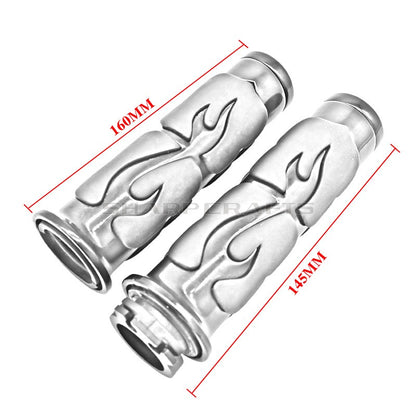 1" 25mm & 7/8'' 22mm Billet Rubber Flame Spike Hand Grips For Harley Honda Kawasaki Suzuki Yamaha  Bikes Cruiser Chopper Custom