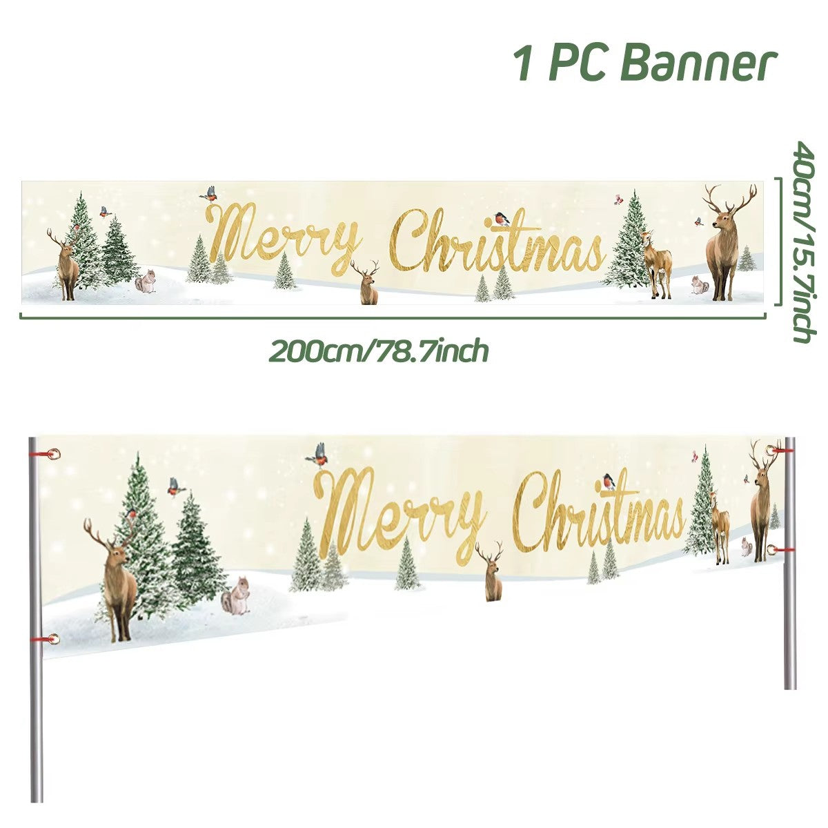 Christmas Outdoor Banner Merry Christmas Decorations For Home 2025 Outdoor Decor Xmas Navidad Noel Natal Happy New Year 2026
