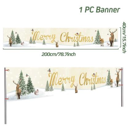 Christmas Outdoor Banner Merry Christmas Decorations For Home 2025 Outdoor Decor Xmas Navidad Noel Natal Happy New Year 2026