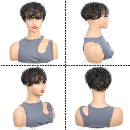 Extensão de cabelo sintético de 6 polegadas com clipe, touca curta encaracolada, peruca respirável leve, aumenta o volume do cabelo