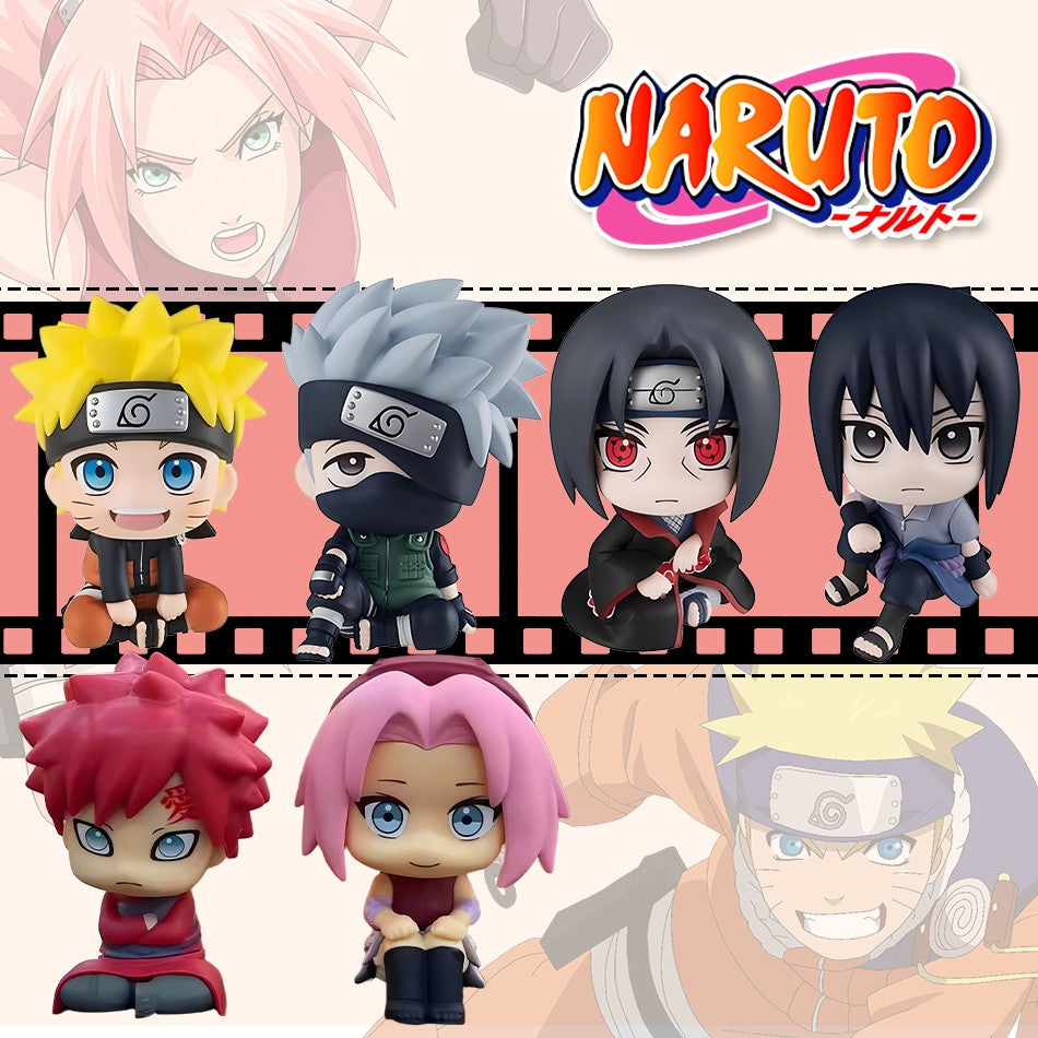 Anime Naruto Cute Sakura Haruno Gaara Sitting Posture Cartoon Action FigureModel PVC Kids Toys Car Decoration Gift