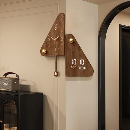 Double-sided Wall Clock Corner Perpetual Calendar Electronic Clock Medieval Style Without Punching Clock Wall Hanging